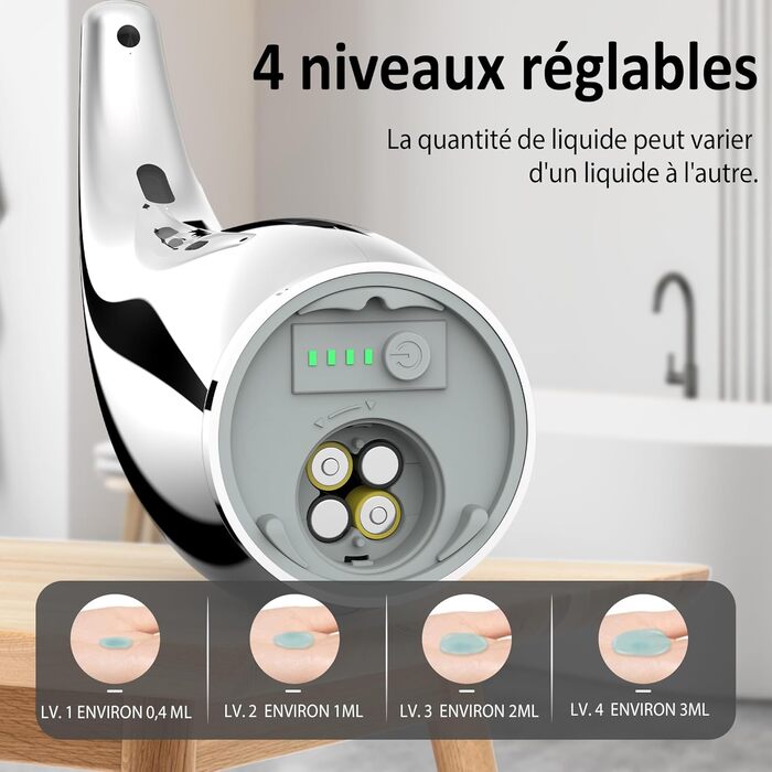 Greatmay Automatic Soap Dispenser - Touchless, Battery Operated, 300ml, IPX6 Waterproof - for Bathroom, Kitchen