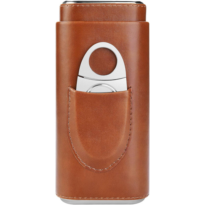 Вишуканий футляр для сигар з кедрової деревини - дорожній кейс, різак для сигар, гумодор, чохол (колір: коричневий)