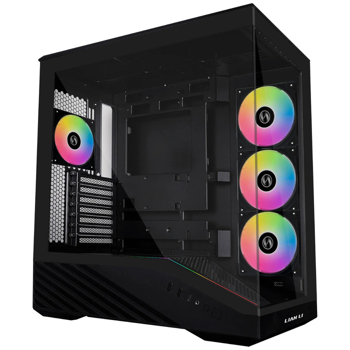 Корпус для комп'ютера Lian Li Vector V100 RGB, 4 ARGB вентилятори 120мм, Чорний