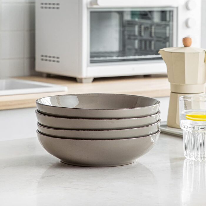 Набір супових тарілок Vancasso HARUKA Navia-gray, 4 шт, 1000 мл, кераміка