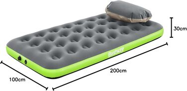 Надувний матрац Bestway Roll & Relax Twin 188x99x22 см, сірий, для відпочинку