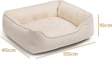 Килимок для котів та собак, м'який лежак для тварин, дихаючий лежак для кошенят та цуценят, бежевий (55*45*15 см)