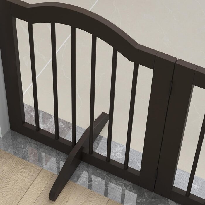 Захисний бар'єр для собак PawHut 5-секційний, 261,5 x 61 см, розкладний, з дверцятами, білий