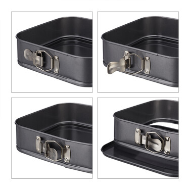 Relaxdays 6-Piece Square Springform Pan Set