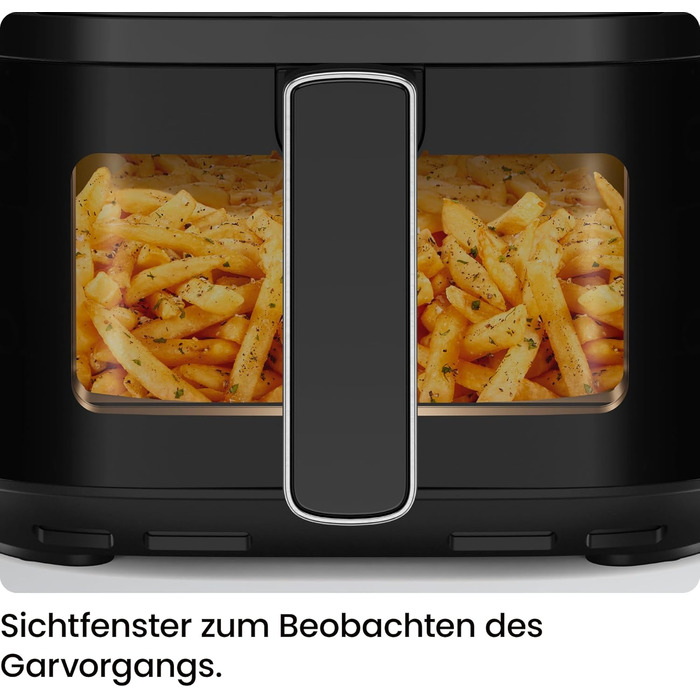 Chefman 3.75L Air Fryer - Compact Hot Air Fryer with Hi-Fry Technology, Window, Touch Controls, Non-Stick Coating, Dishwasher Safe - Black
