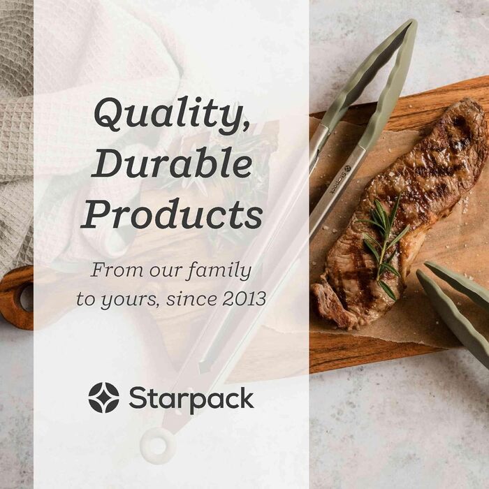 Кухонні щипці Starpack Get a Grip, 22,9 см, силіконові, для приготування та грилю, термостійкі до 315°C, з нержавіючої сталі, антипригарні, для сервірування