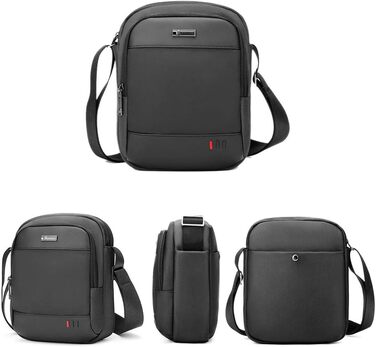 Чоловіча сумка-месенджер BAIGIO через плече Crossbody для подорожей, спорту та роботи, багатофункціональна сумка з відділеннями, L, чорна