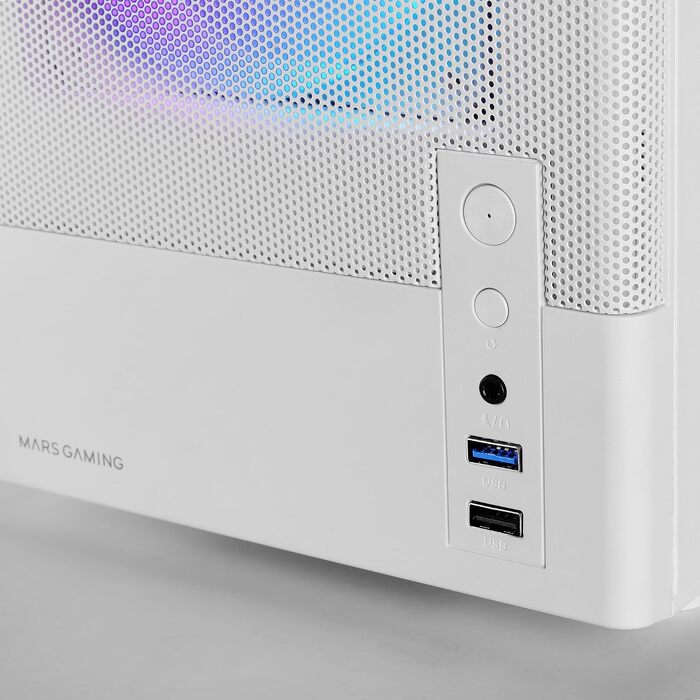 Ігровий корпус Mars Gaming MC-3TCORE MicroATX, панорамне скло, підтримка рідкого охолодження, білий (MC-ONYX)