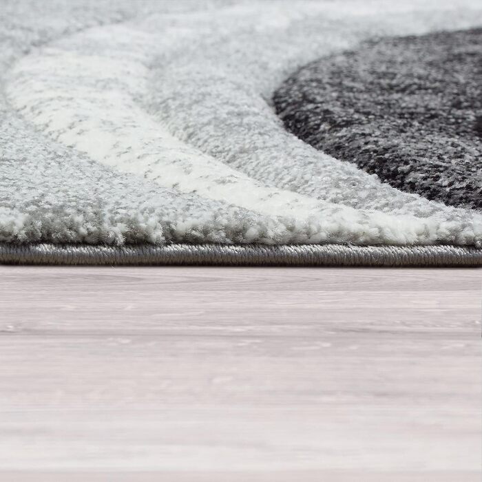 Paco Home Rug Living Room Short Pile Vintage Hand-Knotted Contour Cut 3D Optic, Size: 60x110 cm, Color: Gray-Red 60 x 110 cm (Runner) Gray-Red