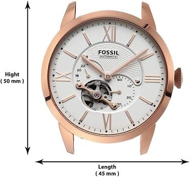 Годинник Fossil Townsman для чоловіків: механічний автомата з нержавіючої сталі або шкіряним ремінцем (44 мм, білий)