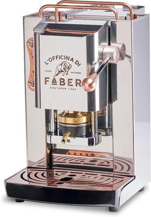 Кавова машина FABER Pro Deluxe для 44 мм ESE-подушечок, хромована, латунний прес, нержавіюча сталь