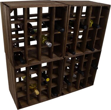 Wine Rack 16er white/natural/flamed Dimensions 40x40x27cm Shelf Box Bottle Rack Wine Rack Apple crate/Wine crate (dark)