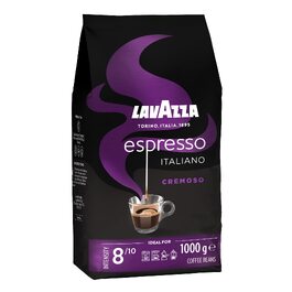 Кава в зернах Lavazza Espresso Italiano Cremoso, Арабіка та Робуста, середній обсмаження, нотки какао та спецій, 1 кг