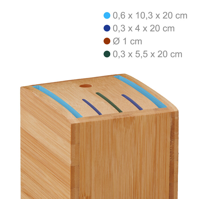 Relaxdays Unassembled Bamboo Knife Block
