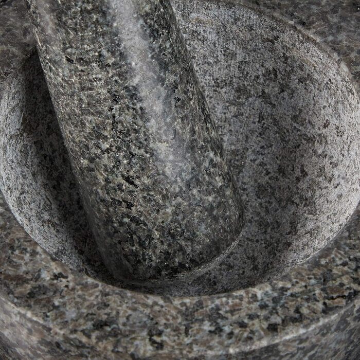 Набір для приготування спецій Relaxdays: гранітний ступка з толуштою, Ø 13 см, 250 мл, сірий