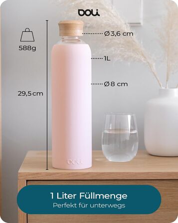 Doli Stainless Steel Water Bottle with Silicone Sleeve - Ideal for Hot & Carbonated Drinks - Absolutely Leak-Proof - Dishwasher Safe - BPA-Free