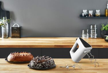 Міксер ручний Krups 3 Mix 4000, 450 Вт, білий/сірий, з 2 наборами насадок (венчики та гаки)