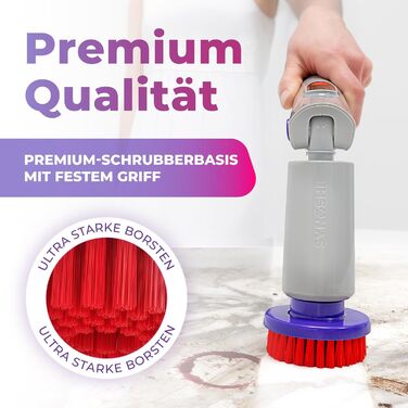 Електрична щітка для прибирання SYNOSHI PRO – бездротова, перезаряджувана. Спін-скреббер для ванної, плитки та кухні з регульованою ручкою