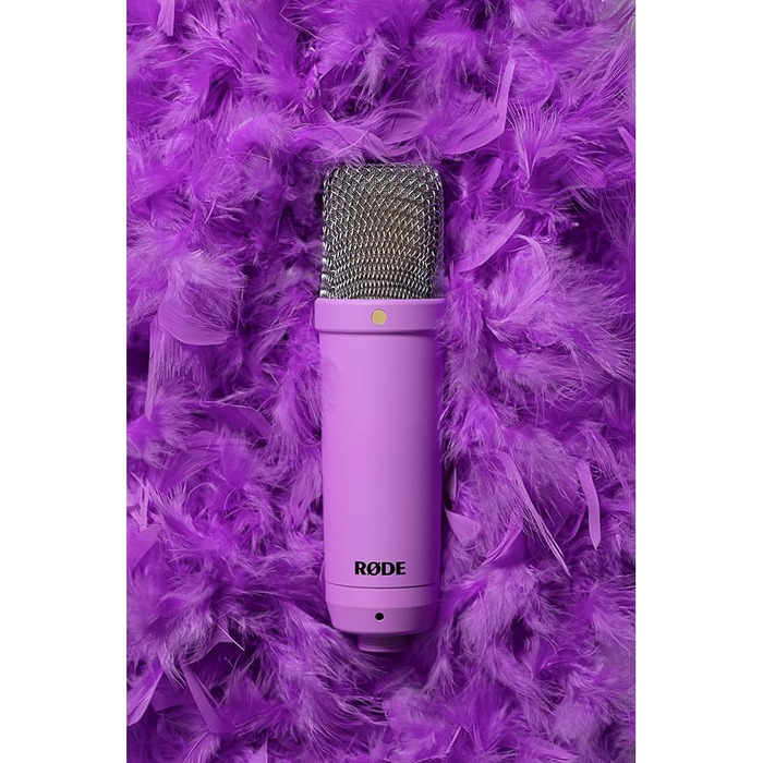 Мікрофон RØDE NT1 Signature Series Violett: конденсаторний, з поп-фільтром та XLR-кабелем для запису вокалу, музики, стрімінгу та подкастів