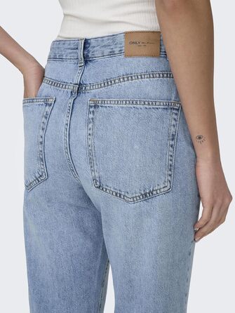 Джинси жіночі прямі ONLBLUSH світло-блакитні, середньої посадки, розмір M/32L, деним