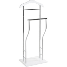 Стійка для одягу чоловіча HAKU Möbel, хром, білий, MDF, метал, 45x110x30 см, сучасний стиль