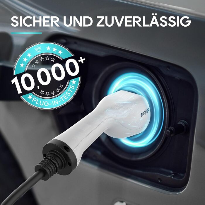 Портативний зарядний пристрій для електромобіля Type 2 (Schuko) 3.68kW, 6-16A, LCD, 5м, IP65, 16A, 22kW, CCS2, IEC 62196-2