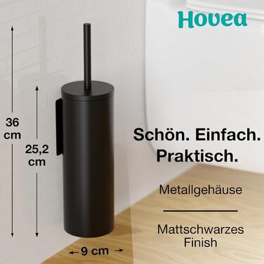 Набір щіток для унітазу Hovea (2 шт.) - чорний - силікон та метал - кріплення на стіну без свердління