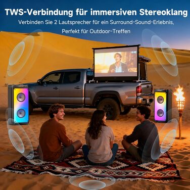 Караоке система JYX T10 з 2 мікрофонами, Bluetooth колонка RGB, портативна караоке-бокс з USB/TF/AUX/FM, для вечірок