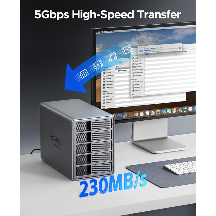 Зовнішній HDD-корпус ORICO 9858U3 для 5 жорстких дисків 3.5