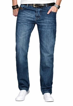 Чоловічі джинси Alessandro Salvarini Comfort Fit прямого крою, середній блакитний, 38W/32L