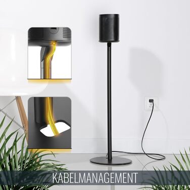 Підставка для колонок RICOO LH054-F (1 шт.) з кабельною організацією для Sonos One, One SL, Play:1. Стабільна підставка, бокс-фут, для колонок Sonos