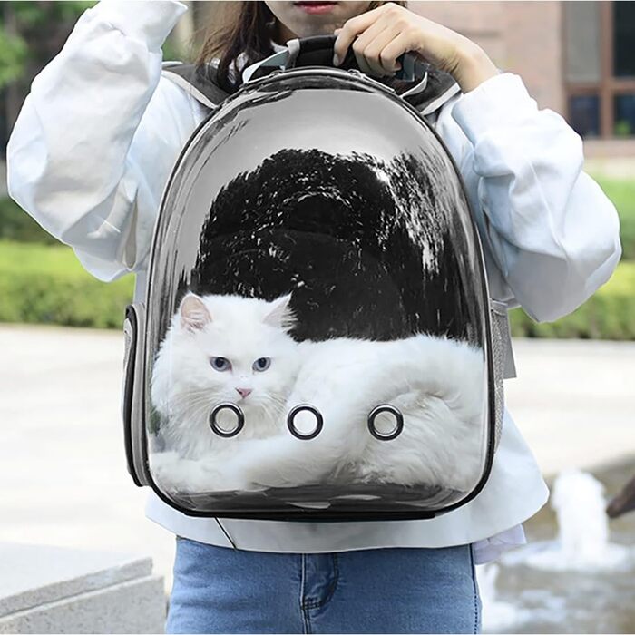 Рюкзак для тварин з прозорим плексигласом, дихаючий, капсула для тварин до 5 кг, 23309