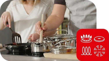 Набір каструль та сковорідок Tefal Duetto+ з нержавіючої сталі, 10 предметів, G732SA55