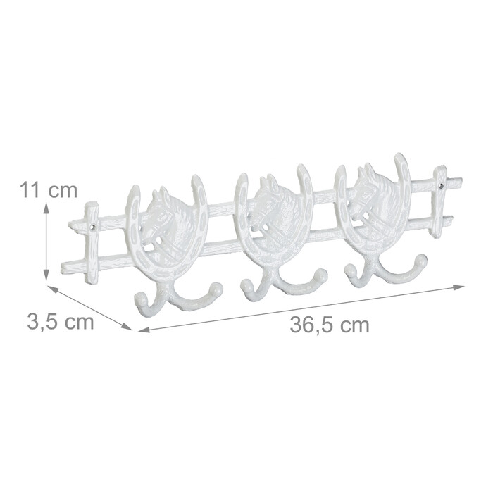 Relaxdays White Coat Rack with Horse Design