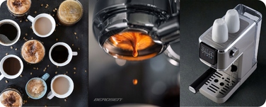 Ріжкова кавомашина Berdsen з капучинатором, 20 бар, сенсорне керування