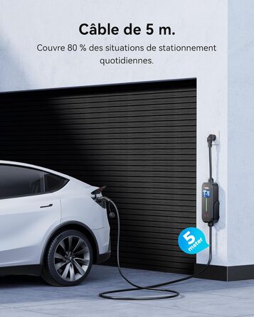 Raylix 2026 Neu 11kW Wallbox для електромобіля Typ 2 з кабелем 8-16A (3 фази), лічильником електроенергії, регулюванням струму та відтермінованим заряджанням + кабель CEE 16A - Typ 2 (5м)
