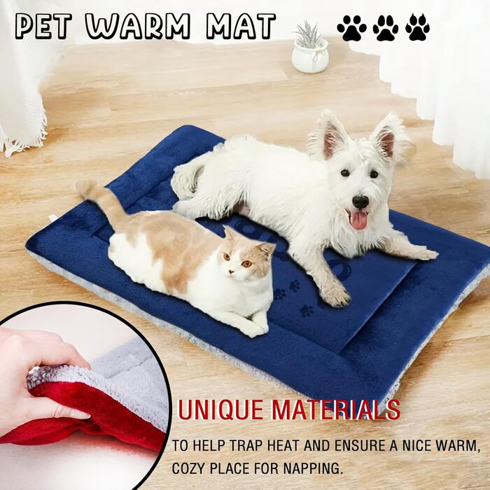 Персоналізована килимок для собак, індивідуальне собаче ліжко для вольєру, миється, килимок для сну домашніх тварин, подарунок для любителів собак та котів (69x52 см, блакитний)