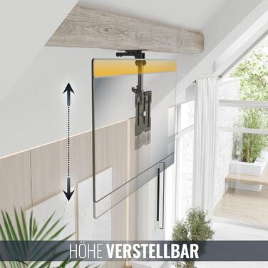 RICOO Swivel TV Ceiling Mount - Adjustable for 13-33 inch TVs, VESA 200x200, Flat/Curved/OLED Smart TVs, Adjustable Tilt & Rotate