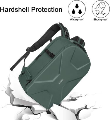 MOSISO Рюкзак для камери, DSLR/SLR/беззеркальні фотокамери, 15-16 дюймів, водонепроникний, з відділенням для штатива та ноутбука, сумісний з Canon/Nikon/Sony, (Смарагдовий)