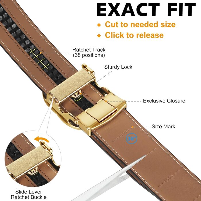 Чоловічий шкіряний ремінь ITIEZY з вінтажним принтом, автоматична застібка, 35 мм, регульований, для бізнесу та ділових костюмів, розмір 115/125 см