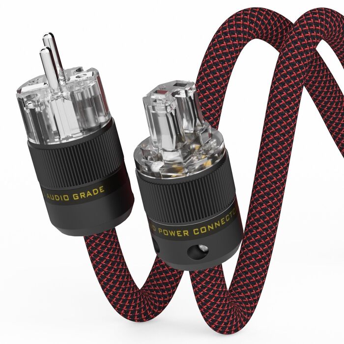 Hi-End мережевий кабель Monosaudio P083 1.5м, мідний екранований OFC HiFi кабель живлення AC, 16мм, вилка Schuko та роз'єм IEC C15 для підсилювача, DVD, сабвуфера та декодера