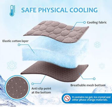 Килимок охолоджуючий для собак NIBESSER, 100x70 см, кавовий колір