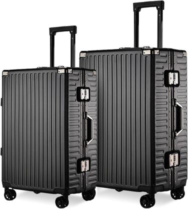 Набір валіз It'Go Aluiniu: 2 шт. (L, XL), чорний, з 4 колесами