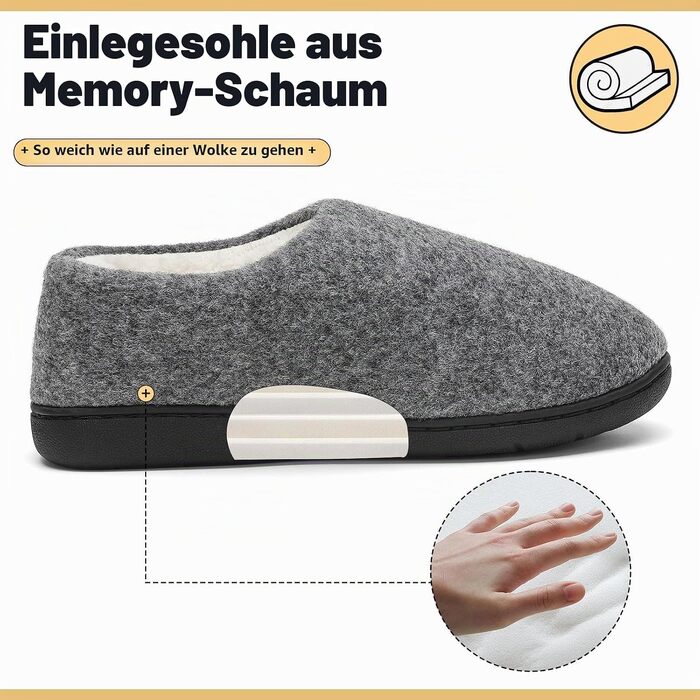 Зимові унісекс капці Mishansha з ефектом пам'яті (Memory Foam) та твердою підошвою, теплі домашні тапочки, розмір 36-47