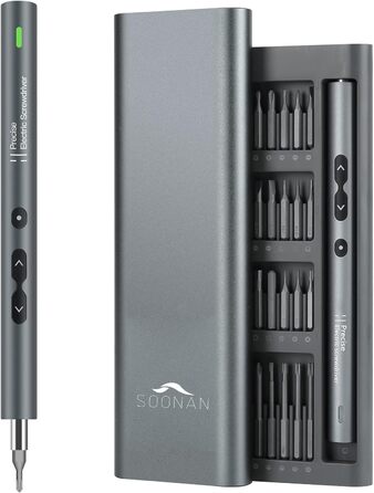 Набір прецизійних викруток SOONAN 62 в 1 з LED-підсвічуванням та міні-дриллю для ремонту електроніки, годинників, дронів, PC, MacBoo