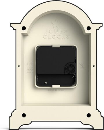 JONES CLOCKS® Bistro Table Clock | Classic Arch Design | White | Timeless Style for Desk, Table, Shelf, or Nightstand (Black)