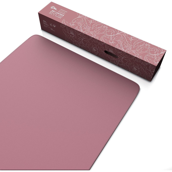 CSL Килимок для миші XXL на стіл з екошкіри та корка 800x400 мм - Чорний (C: Рожевий) - Для офісу та дому