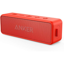 Портативна Bluetooth колонка Anker SoundCore 2, червона: потужний звук, глибокий бас, 24 години роботи, IPX7 водозахист, для iPhone, Galaxy та інших пристроїв