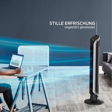 Вентилятор Rowenta Eole Infinite VU6620: тихий, потужний, з пультом керування, 3 швидкості, таймер, чорний