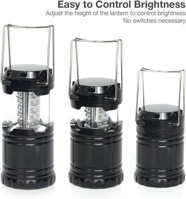 Party-Saving 4-Pack Portable Bright Camping Light with Folding Design and 30 LED Lights, APL1424